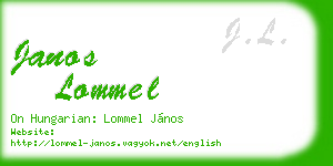 janos lommel business card